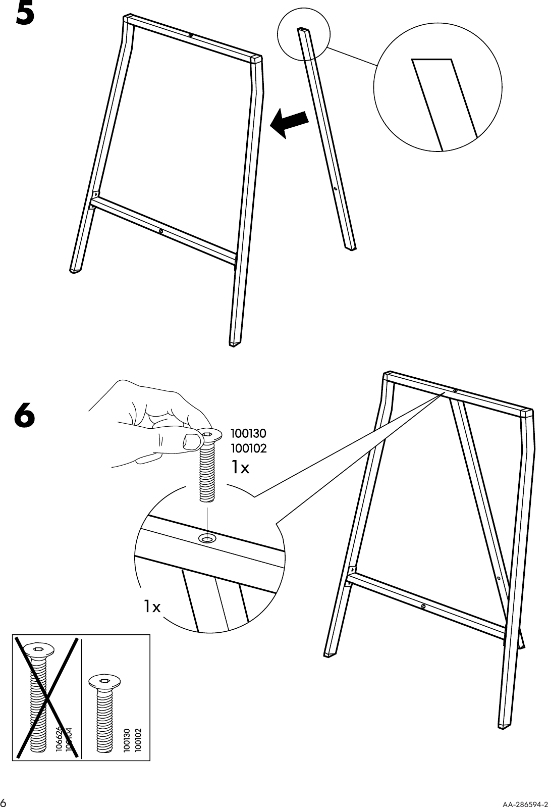 Page 6 of 8 - Ikea Ikea-Vika-Lerberg-Trestle-Assembly-Instruction