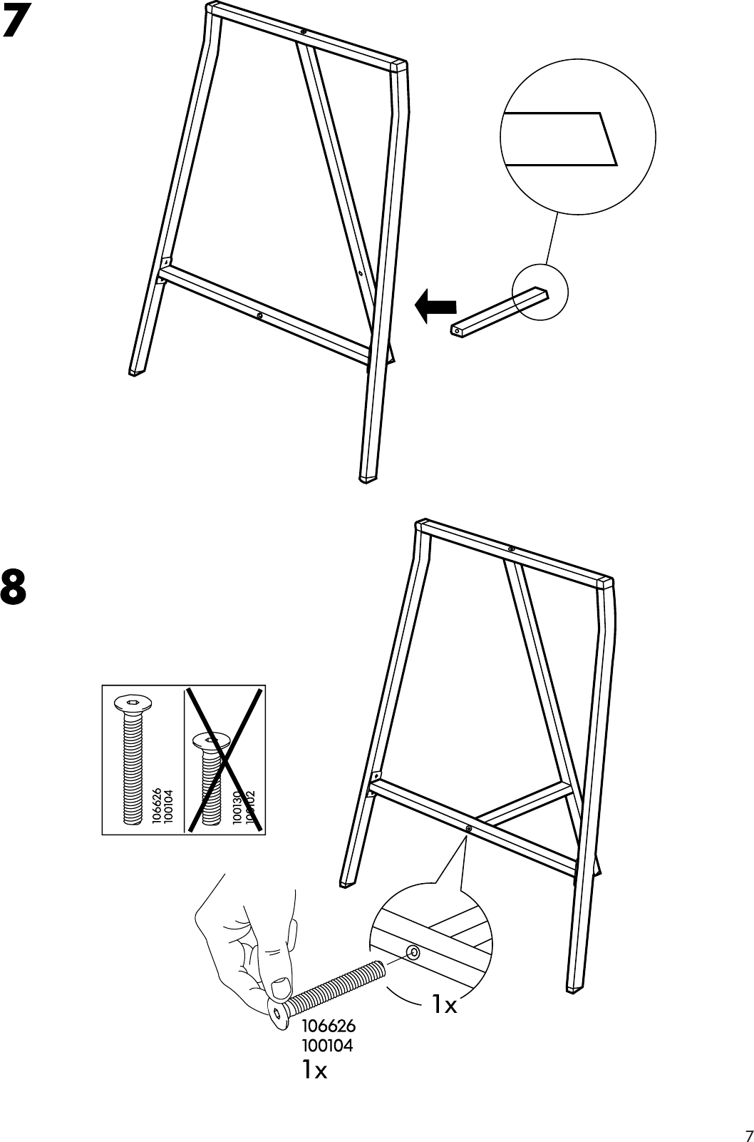 Page 7 of 8 - Ikea Ikea-Vika-Lerberg-Trestle-Assembly-Instruction