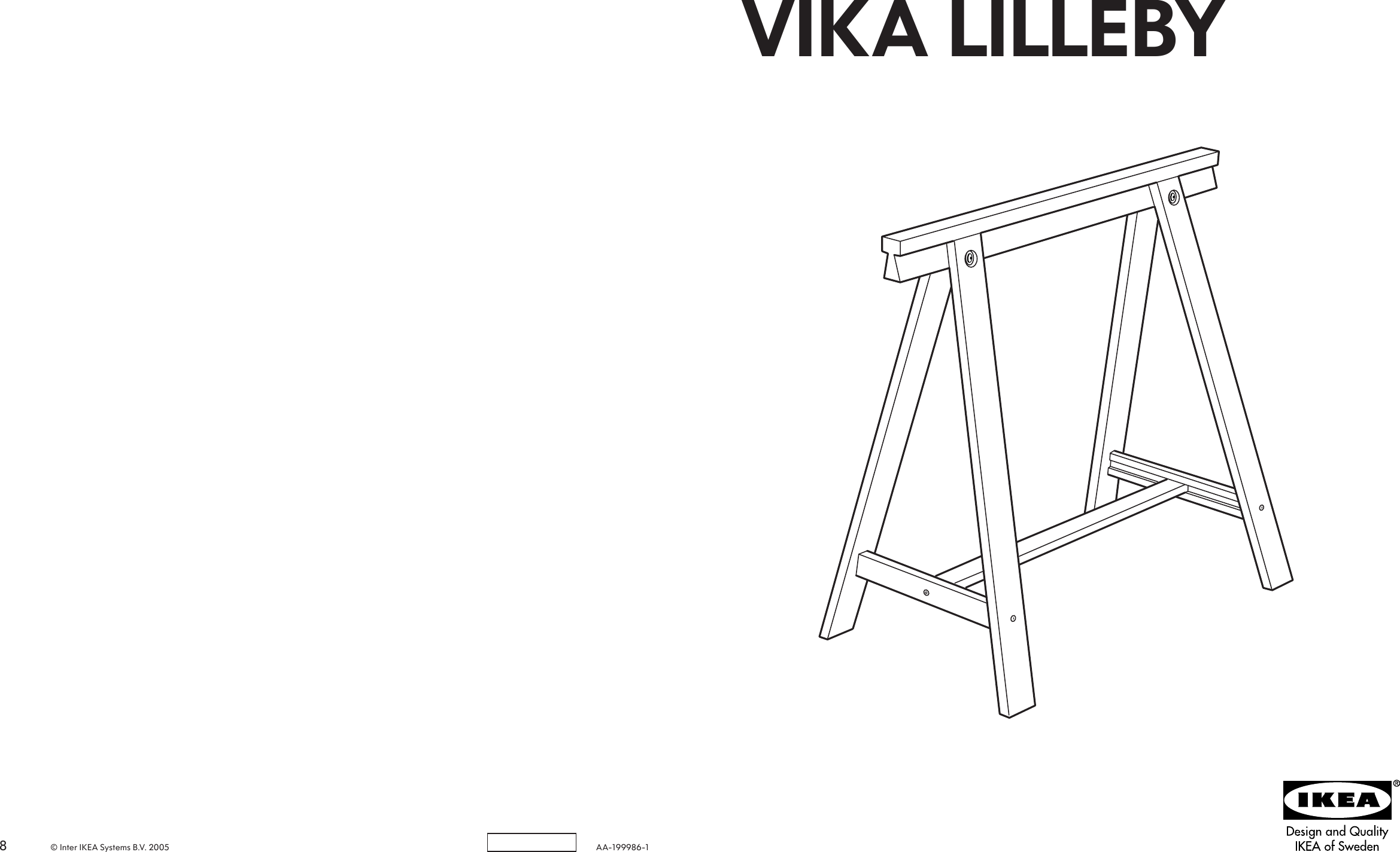 Page 1 of 4 - Ikea Ikea-Vika-Lilleby-Trestle-28X28-Assembly-Instruction