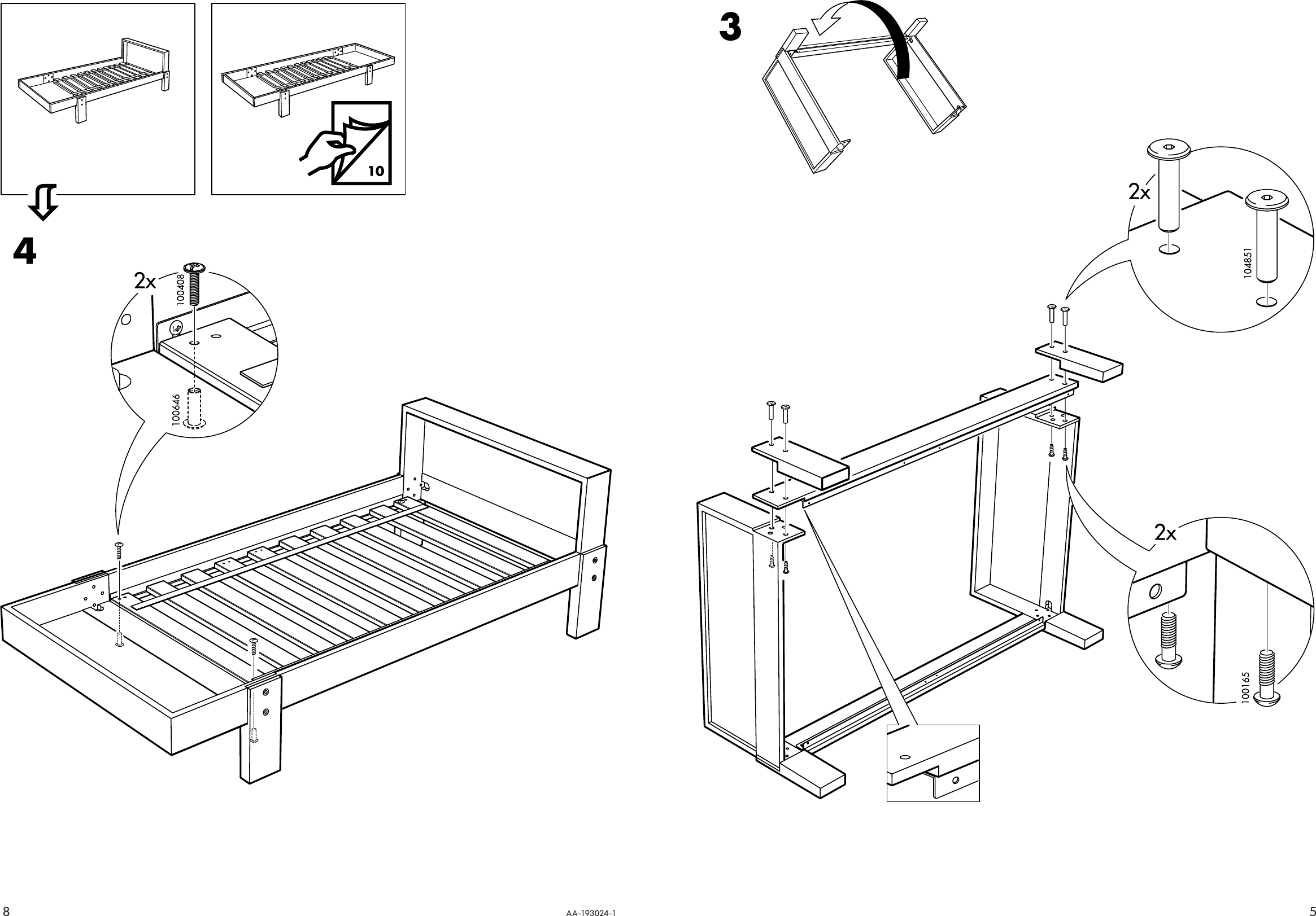 Page 5 of 6 - Ikea Ikea-Vikare-Extendable-Bed-Frame-Assembly-Instruction