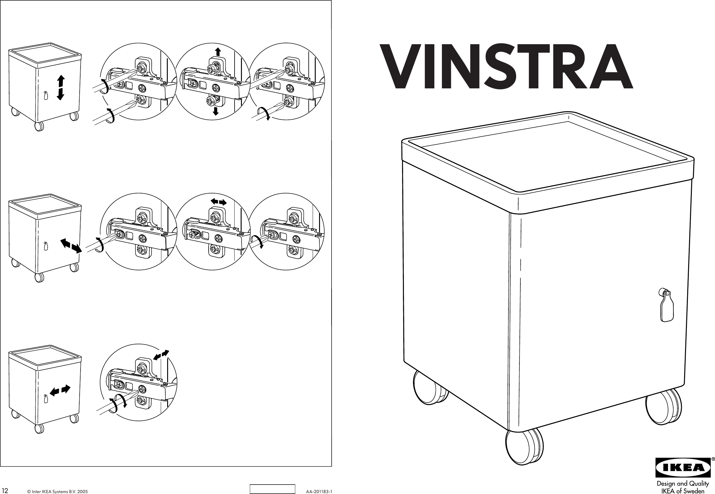 Page 1 of 6 - Ikea Ikea-Vinstra-Bedside-Table-15X15-Assembly-Instruction