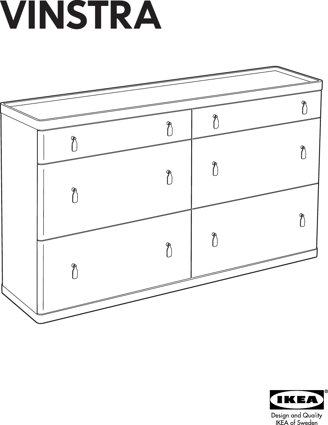Ikea Vinstra Chest W 6 Drawers 63X32 Assembly Instruction