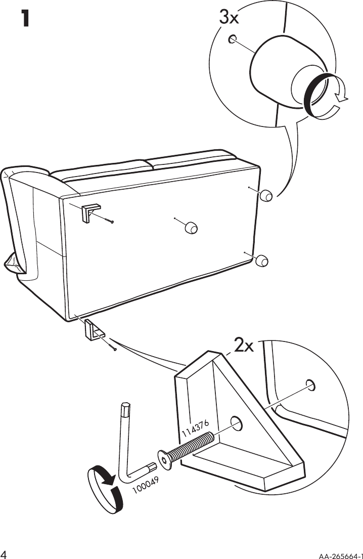 Page 4 of 8 - Ikea Ikea-Vreta-Corner-Sofa-W-Arm-Right-Assembly-Instruction
