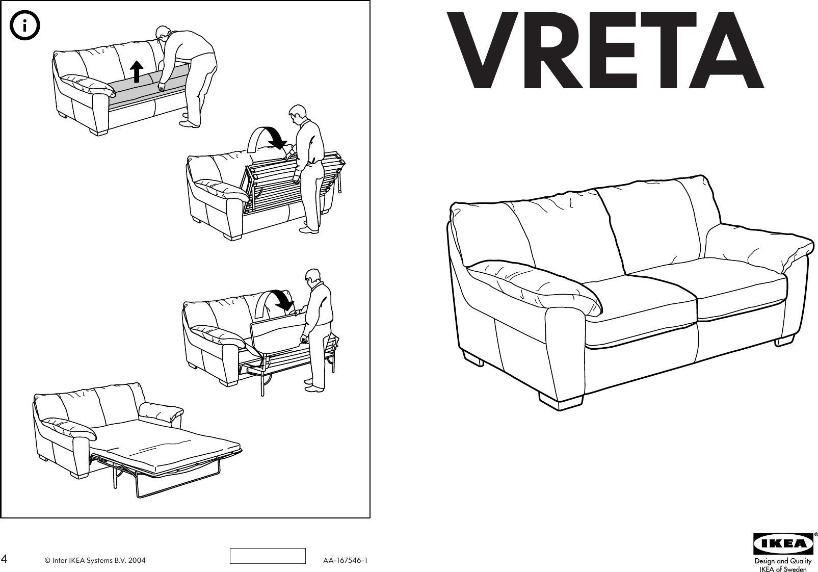 Ikea Vreta Sofa Bed Assembly Instruction 7, Sofa Bed Assembly Instructions