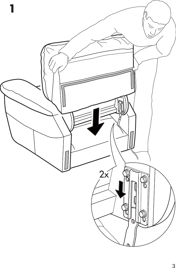 Page 3 of 8 - Ikea Ikea-Vreta-Swivel-Rocker-Recliner-Assembly-Instruction