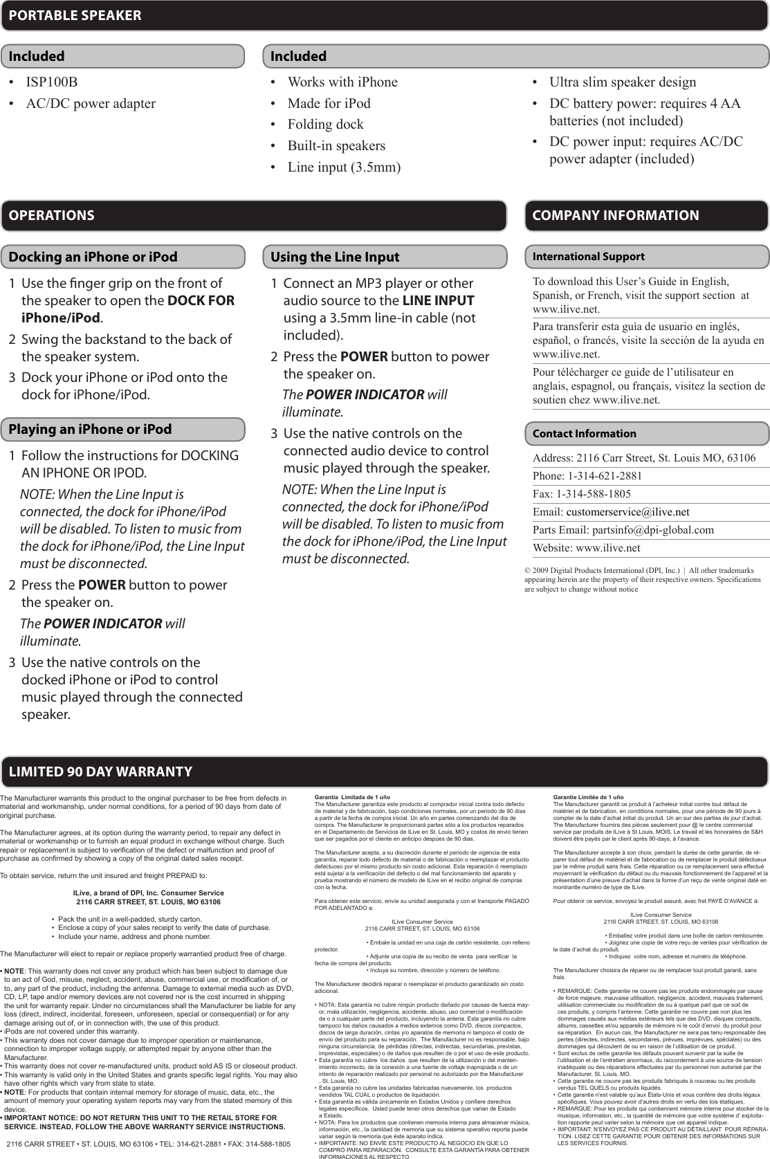 Page 2 of 2 - Ilive Ilive-Isp100B-Users-Manual-  Ilive-isp100b-users-manual