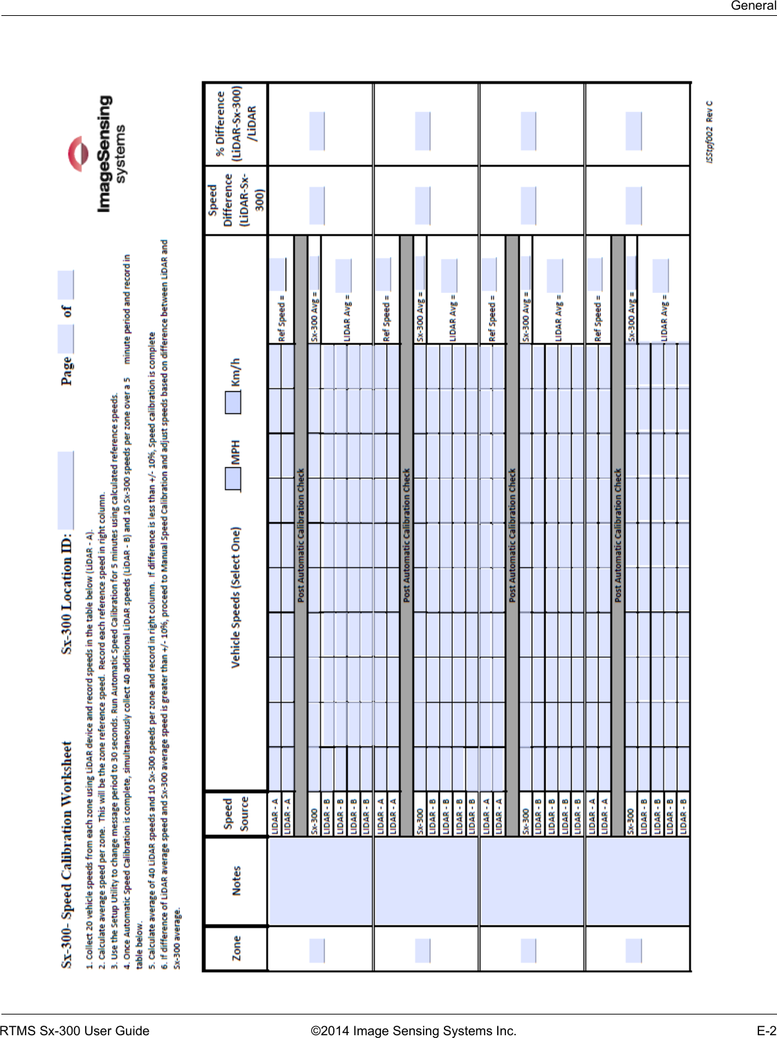 GeneralRTMS Sx-300 User Guide ©2014 Image Sensing Systems Inc. E-2