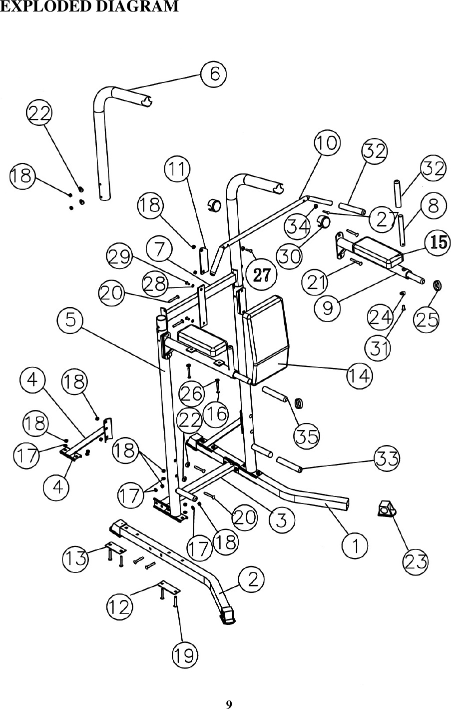Page 10 of 12 - Impex-Fitness Impex-Fitness-Apex-Tc-2210-Users-Manual- PARTS LIST  Impex-fitness-apex-tc-2210-users-manual