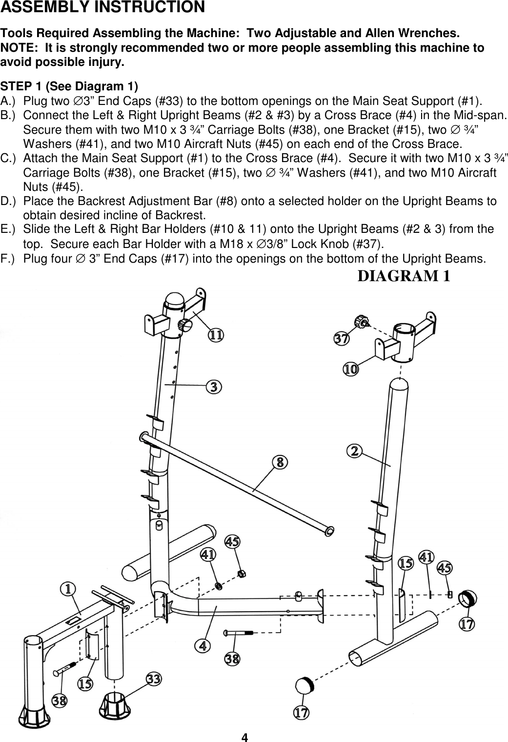 Page 5 of 10 - Impex-Fitness Impex-Fitness-Mwb-500-Owners-Manual- PARTS LIST  Impex-fitness-mwb-500-owners-manual