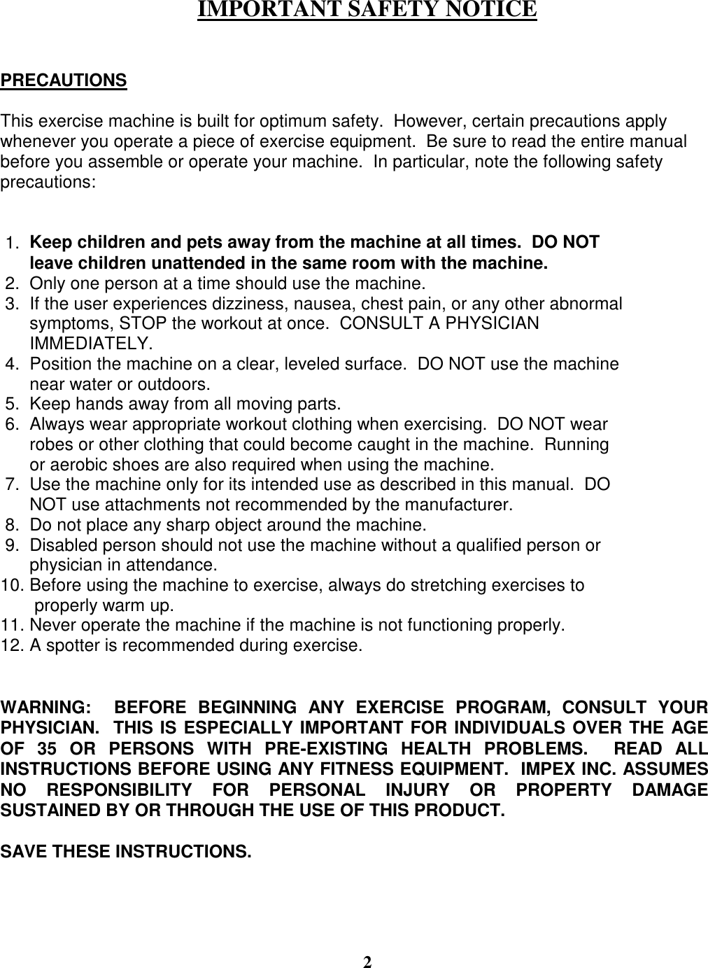 Page 3 of 11 - Impex-Fitness Impex-Fitness-Mwb-Pro5-Owners-Manual- PARTS LIST  Impex-fitness-mwb-pro5-owners-manual