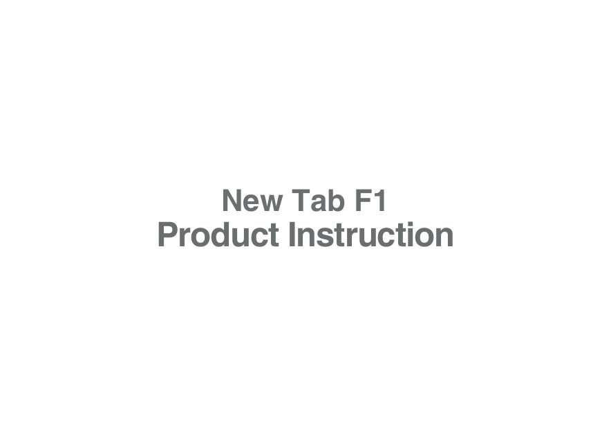 Product InstructionNew Tab F1