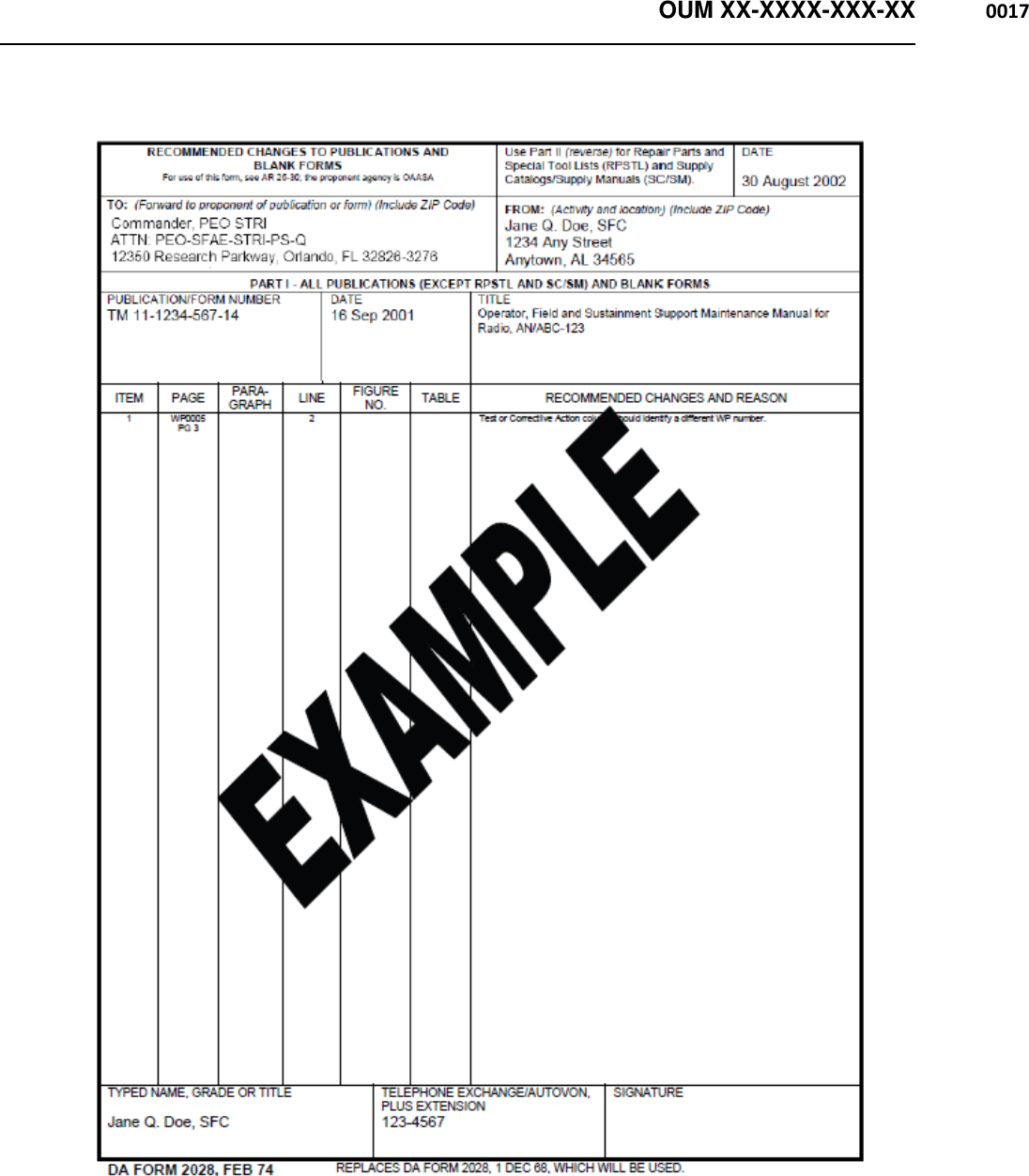   OUM XX-XXXX-XXX-XX  0017     