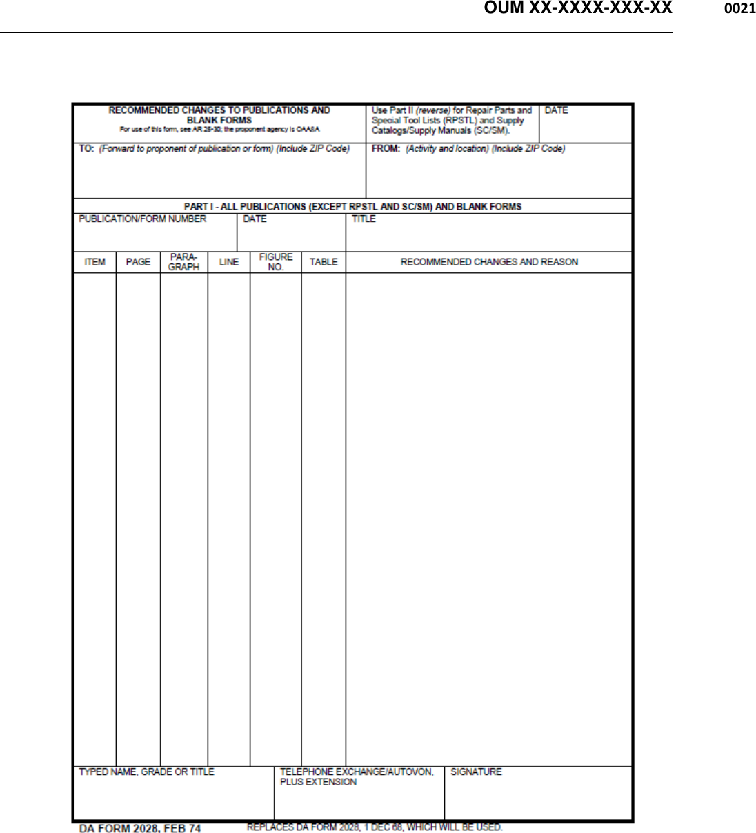   OUM XX-XXXX-XXX-XX  0021    