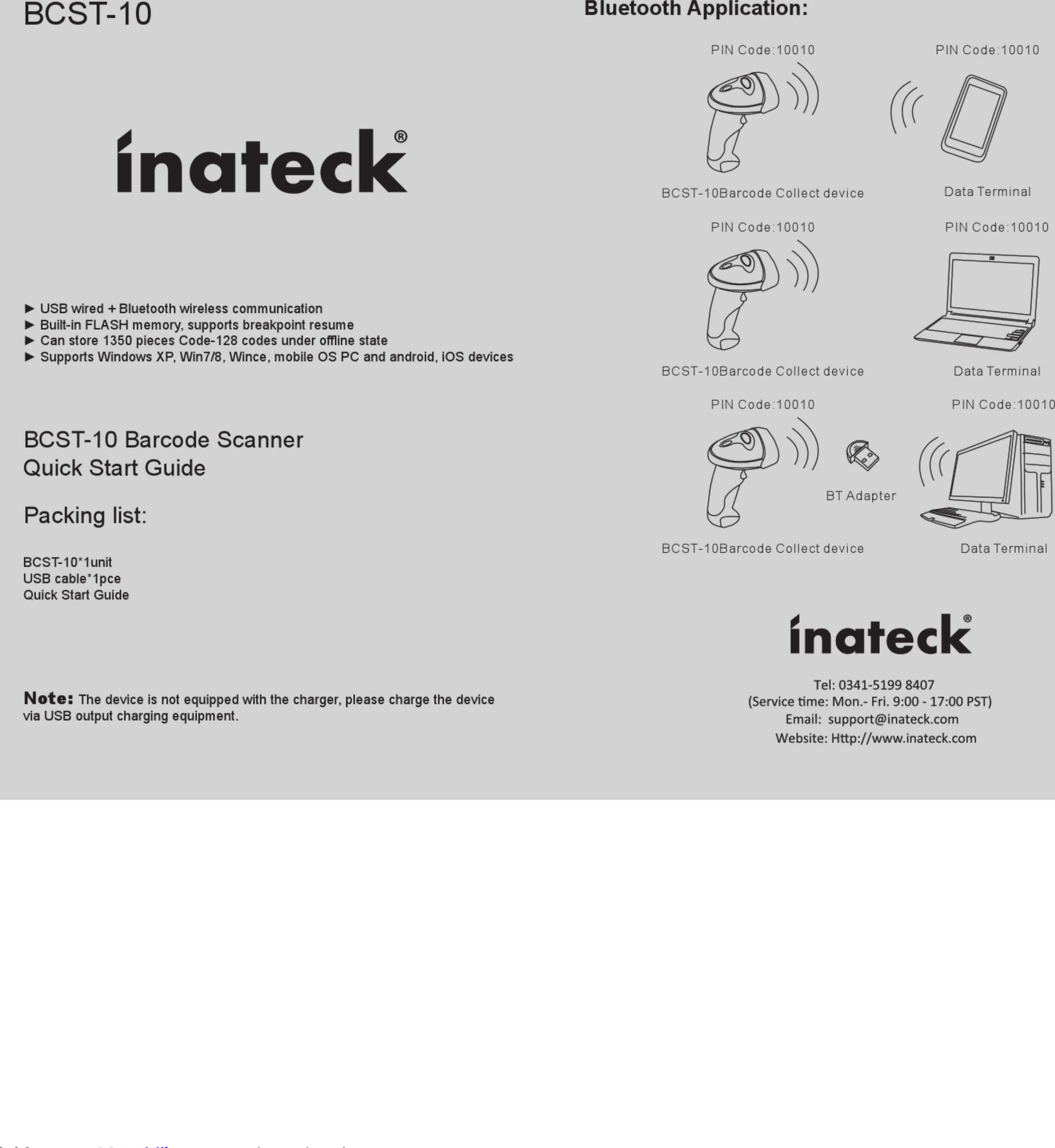 Inateck Bcst 10 Quick Start Manual 1003177 User