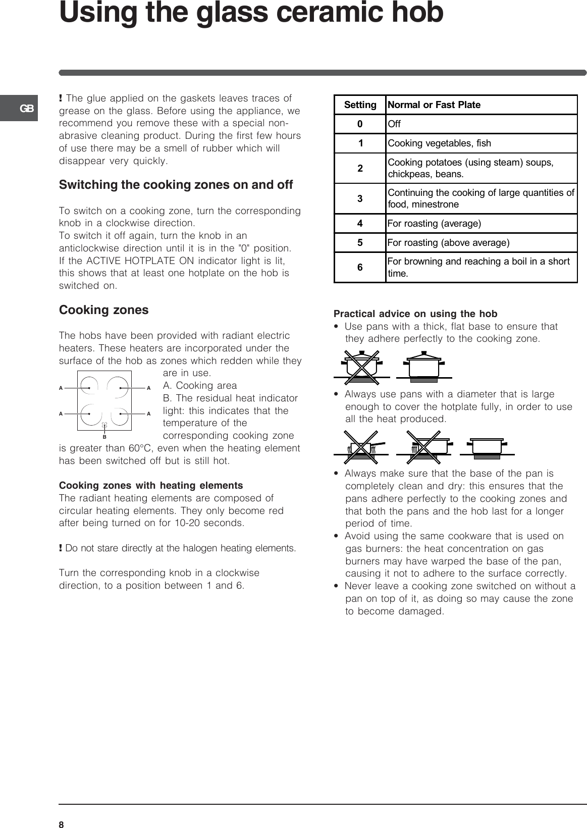 Page 8 of 12 - Indesit Indesit-Cooker-And-Is60C1-Users-Manual- 089011GB.p65  Indesit-cooker-and-is60c1-users-manual