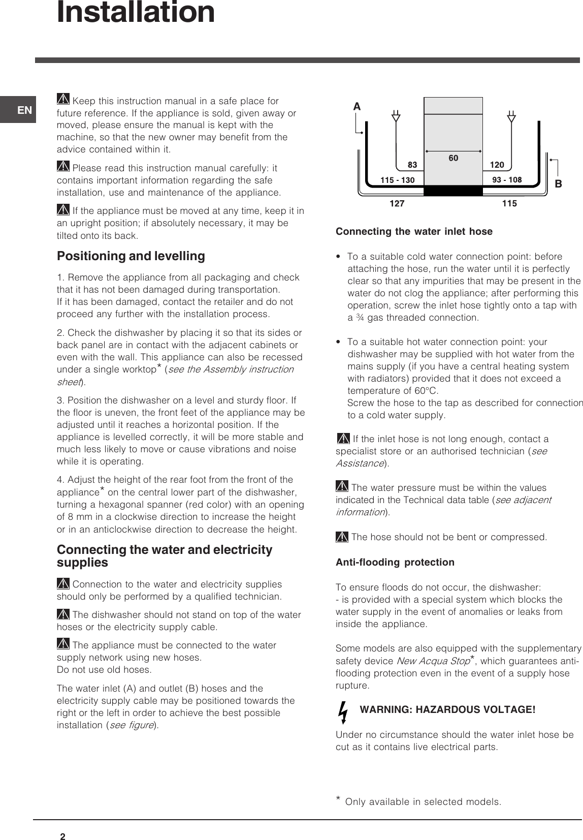 Page 2 of 12 - Indesit Indesit-Dif-04-Users-Manual- 063798_EN.p65  Indesit-dif-04-users-manual