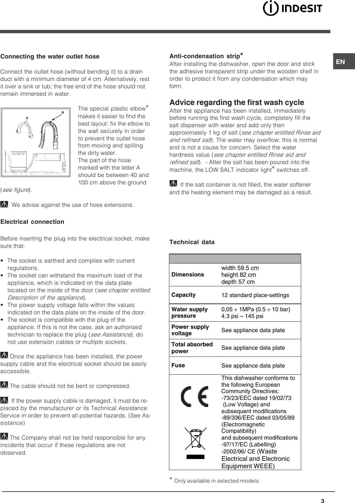 Page 3 of 12 - Indesit Indesit-Dif-04-Users-Manual- 063798_EN.p65  Indesit-dif-04-users-manual