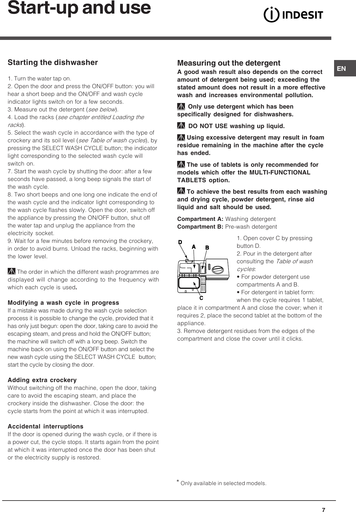 Page 7 of 12 - Indesit Indesit-Dif-04-Users-Manual- 063798_EN.p65  Indesit-dif-04-users-manual