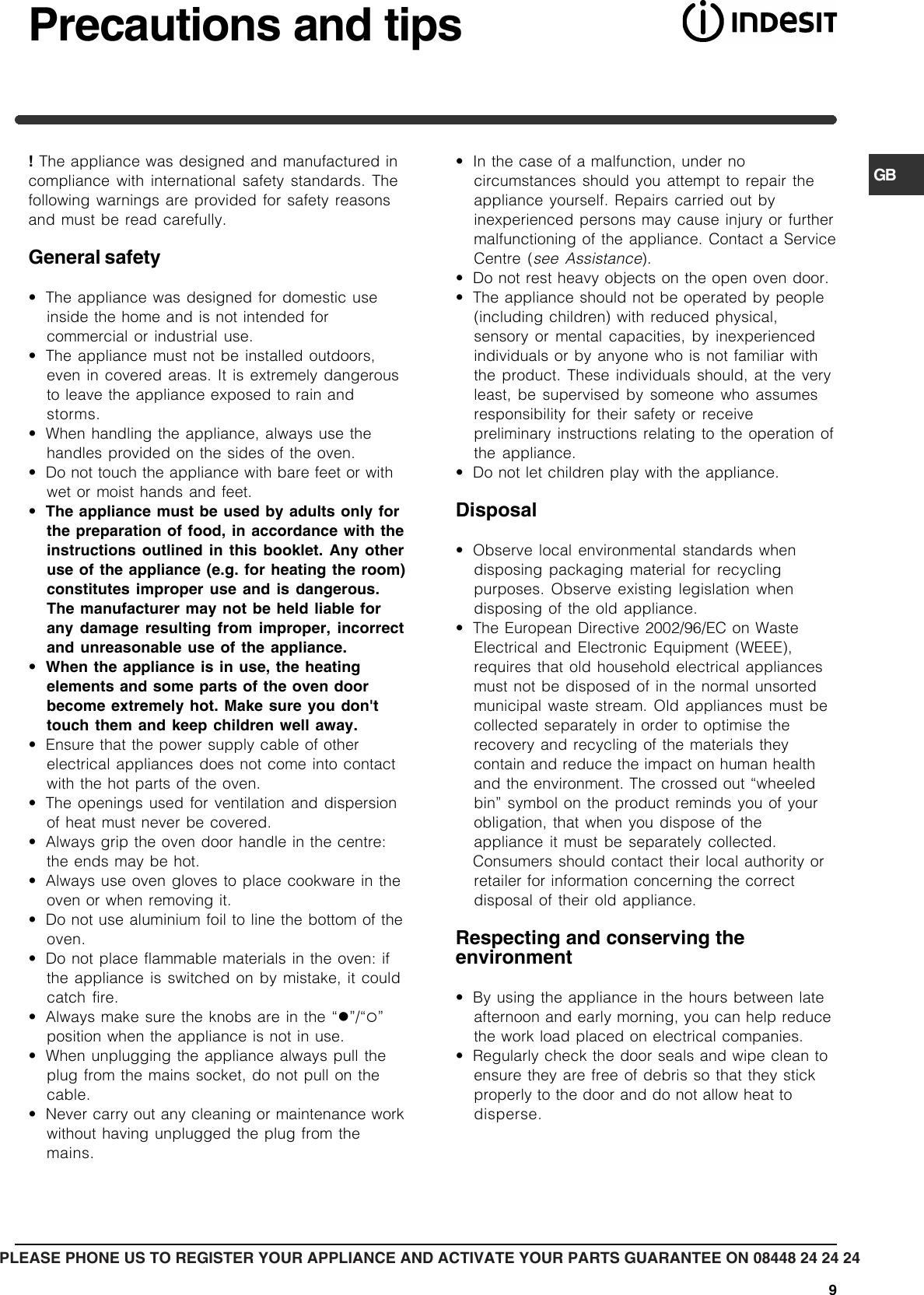 Page 9 of 12 - Indesit Indesit-Fim-31-K-A-Gb-Users-Manual- 088315gb.p65  Indesit-fim-31-k-a-gb-users-manual