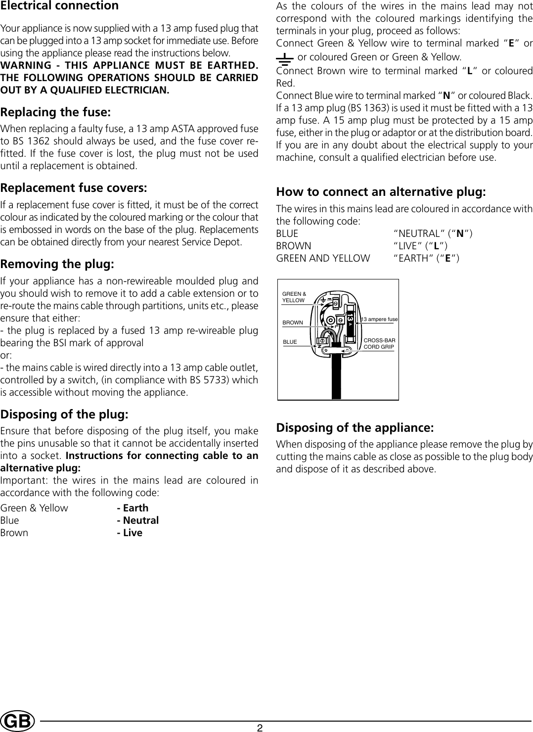Page 4 of 12 - Indesit Indesit-Gse-160-Uk-Instructions-For-Installation-And-Use- 22634cop  Indesit-gse-160-uk-instructions-for-installation-and-use