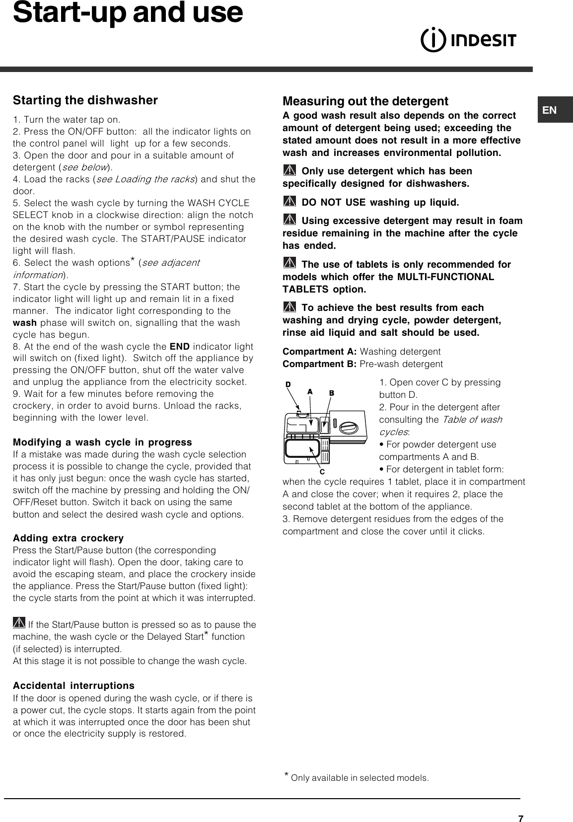 Page 7 of 12 - Indesit Indesit-Idf125-Installation-Manual- 071957_UK.p65  Indesit-idf125-installation-manual