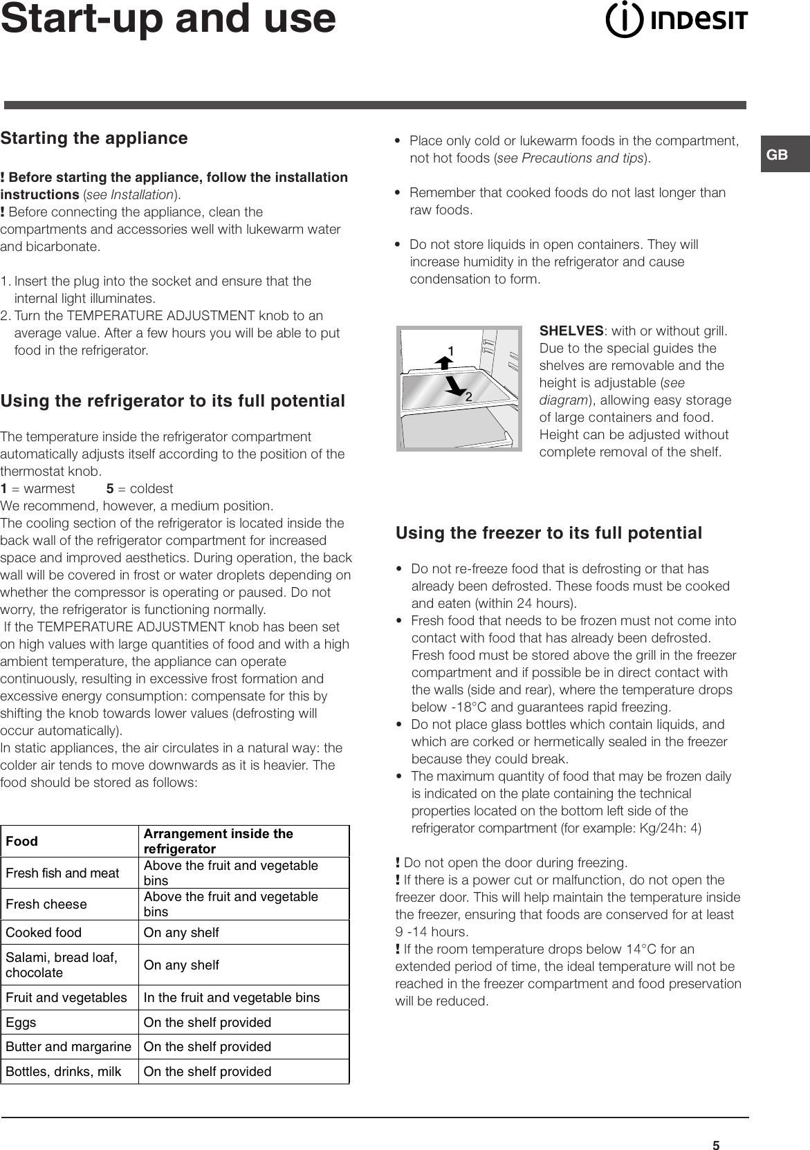 Page 5 of 8 - Indesit Indesit-In-C-325-Ai-Uk-Operating-Instructions- Tr8172gb_Doppia-Porta-180504  Indesit-in-c-325-ai-uk-operating-instructions