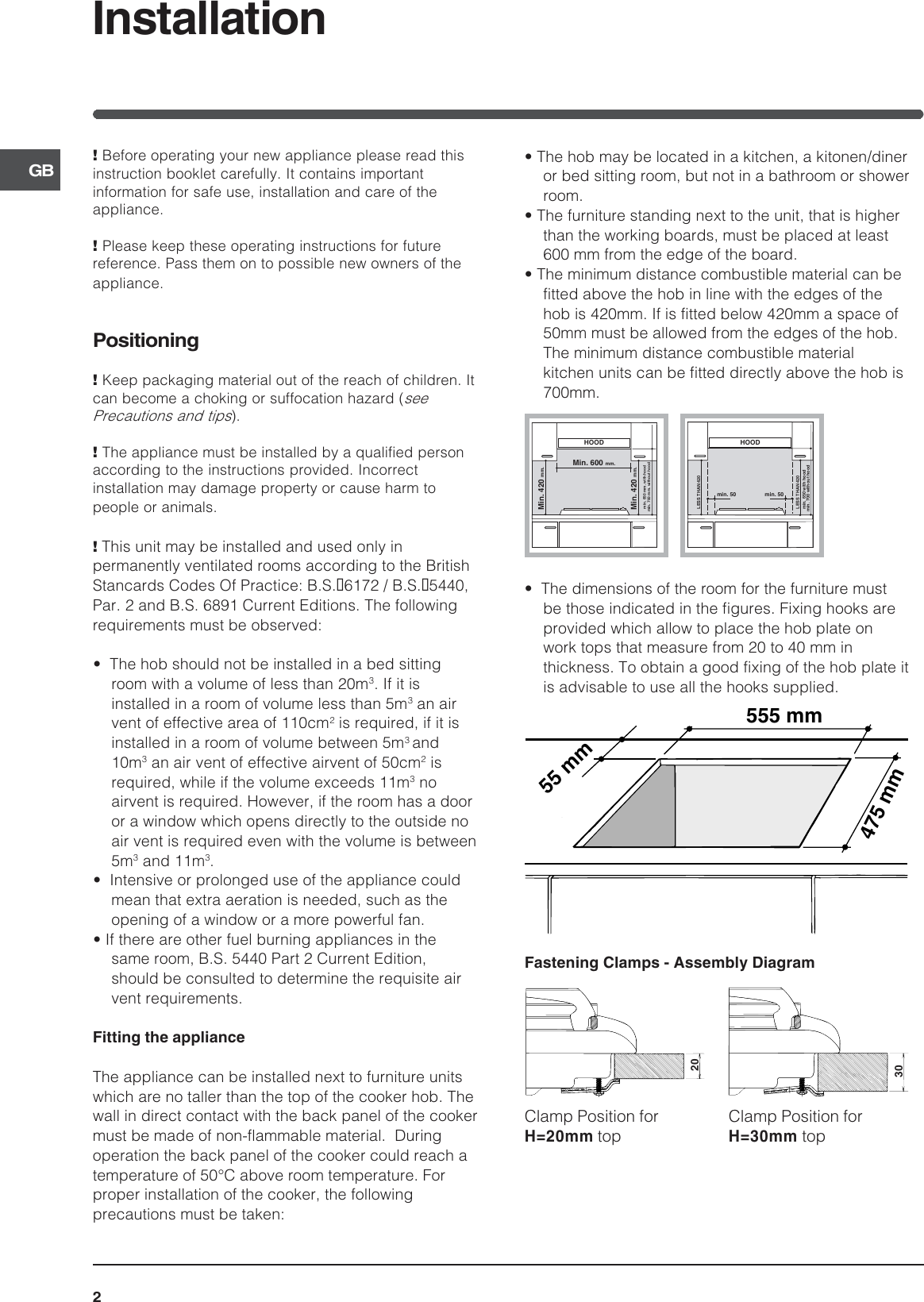 Page 2 of 12 - Indesit Indesit-Pi-640-A-Gb-Users-Manual- 045863gb.p65  Indesit-pi-640-a-gb-users-manual