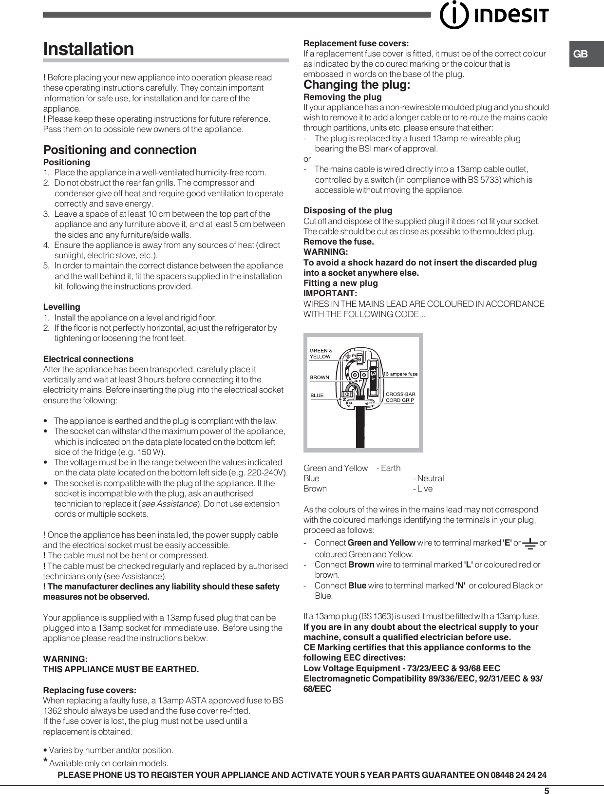 Page 5 of 12 - Indesit Indesit-Refrigerator-Ban-40-Users-Manual- 19508693000gb-tr  Indesit-refrigerator-ban-40-users-manual