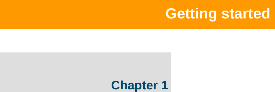    Getting started  Chapter 1 