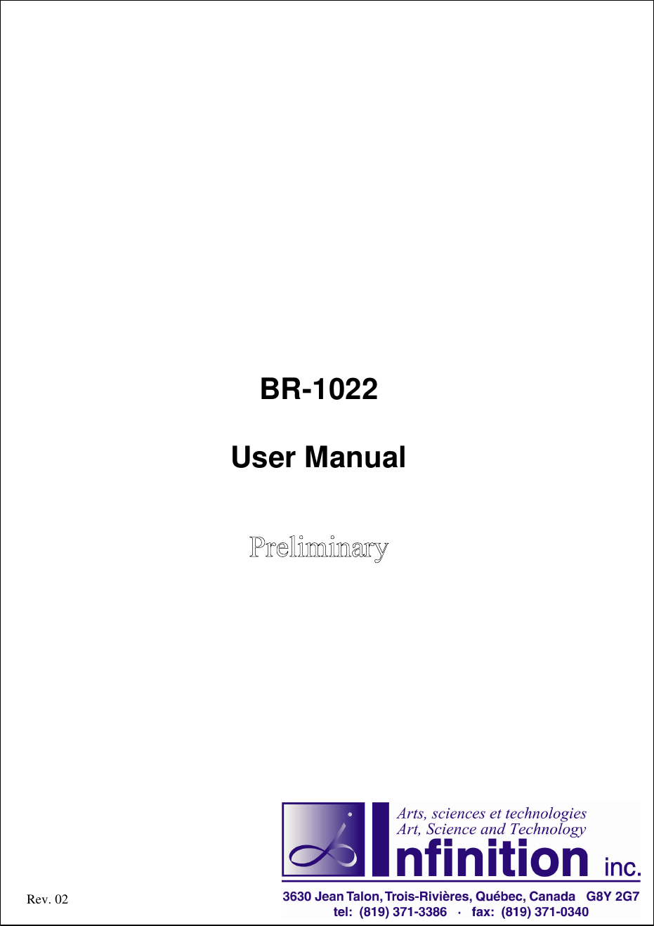 BR-1022User ManualRev. 02