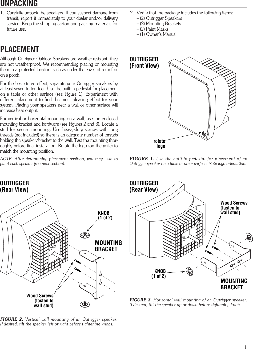 infinity outrigger speakers