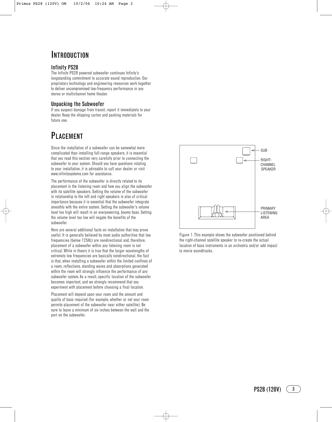 Page 3 of 8 - Infinity Infinity-Ps28-Users-Manual- Primus PS28 (120V) OM  Infinity-ps28-users-manual