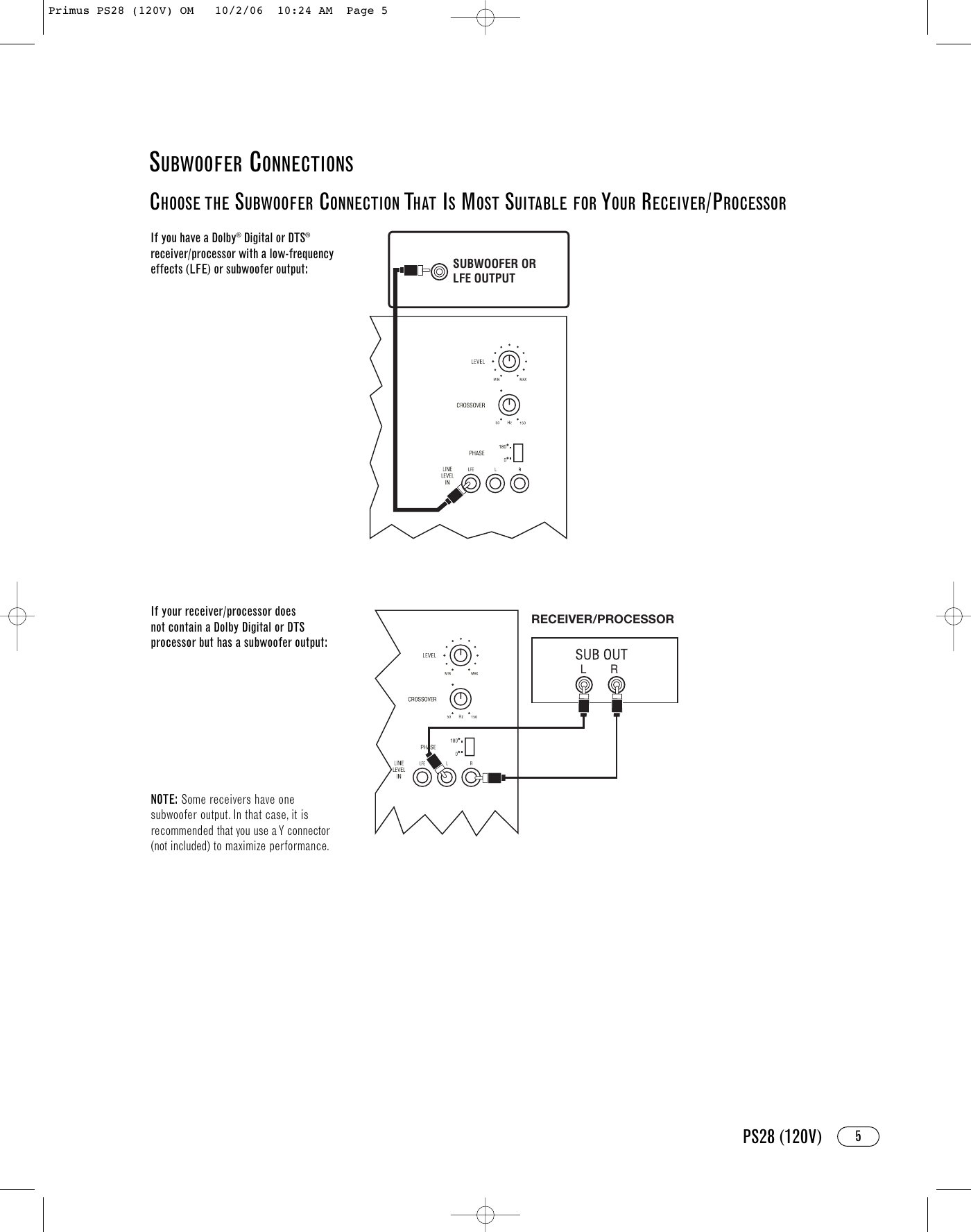 Page 5 of 8 - Infinity Infinity-Ps28-Users-Manual- Primus PS28 (120V) OM  Infinity-ps28-users-manual