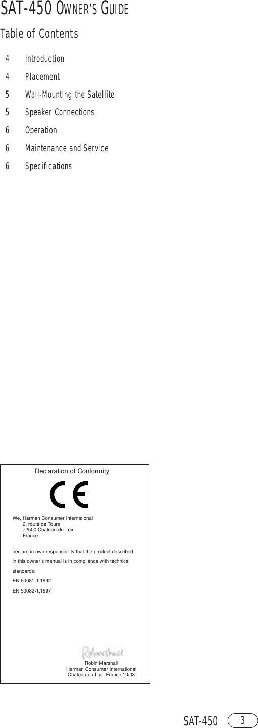 Page 3 of 8 - Infinity Infinity-Sat-450-Om-Users-Manual- SAT-450 OM  Infinity-sat-450-om-users-manual
