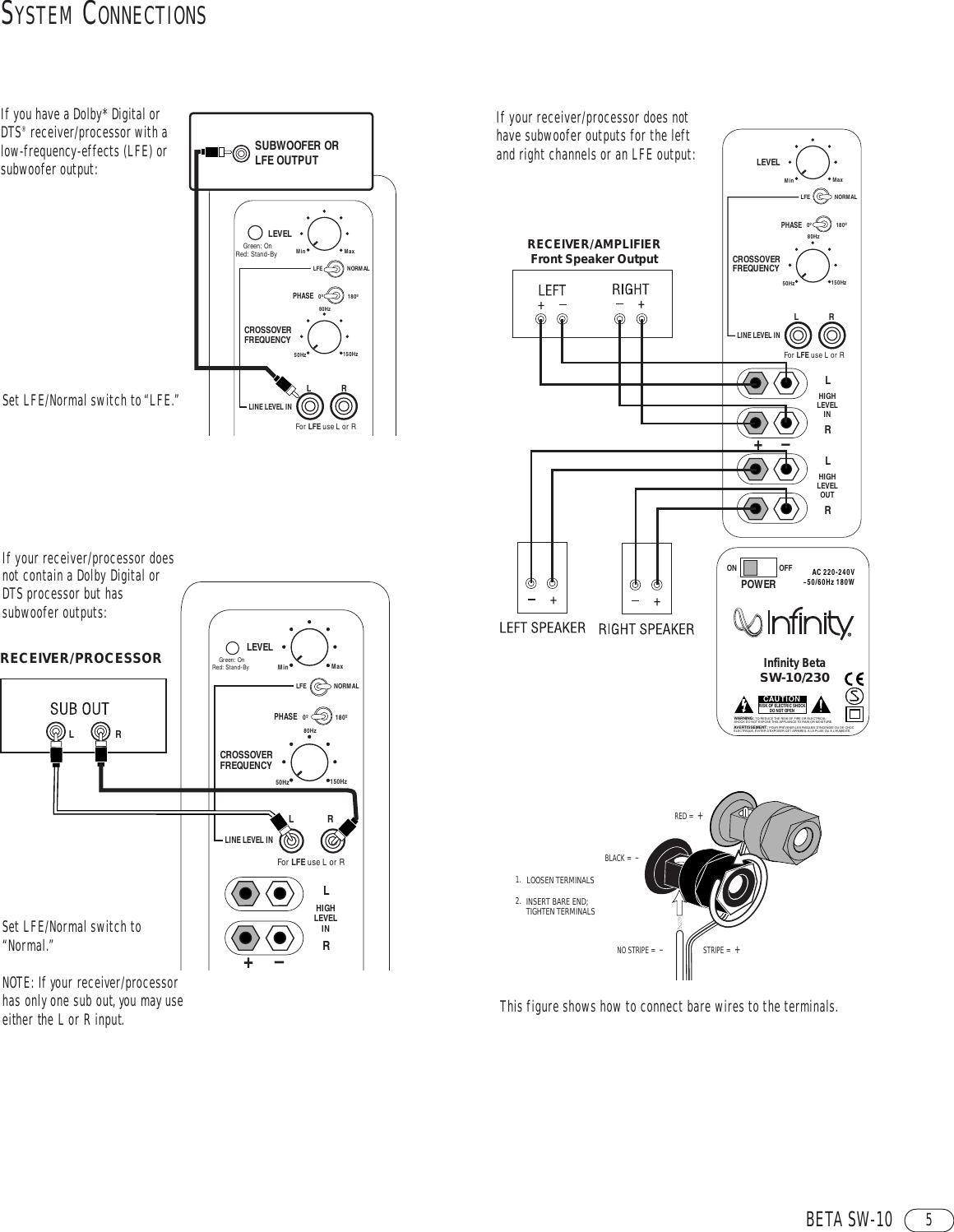 Page 5 of 8 - Infinity Infinity-Sw-10-Users-Manual- Beta SW-10 / ANGLAIS Corrig. (Page 3) Infinity-sw-10-users-manual