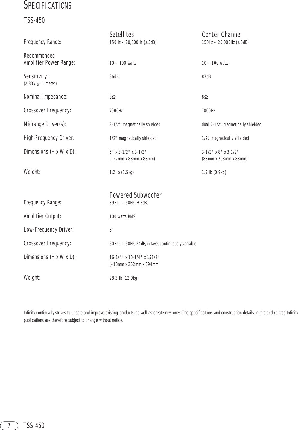 Page 10 of 12 - Infinity Infinity-Tss-450-Owners-Manual- ManualsLib - Makes It Easy To Find Manuals Online!  Infinity-tss-450-owners-manual