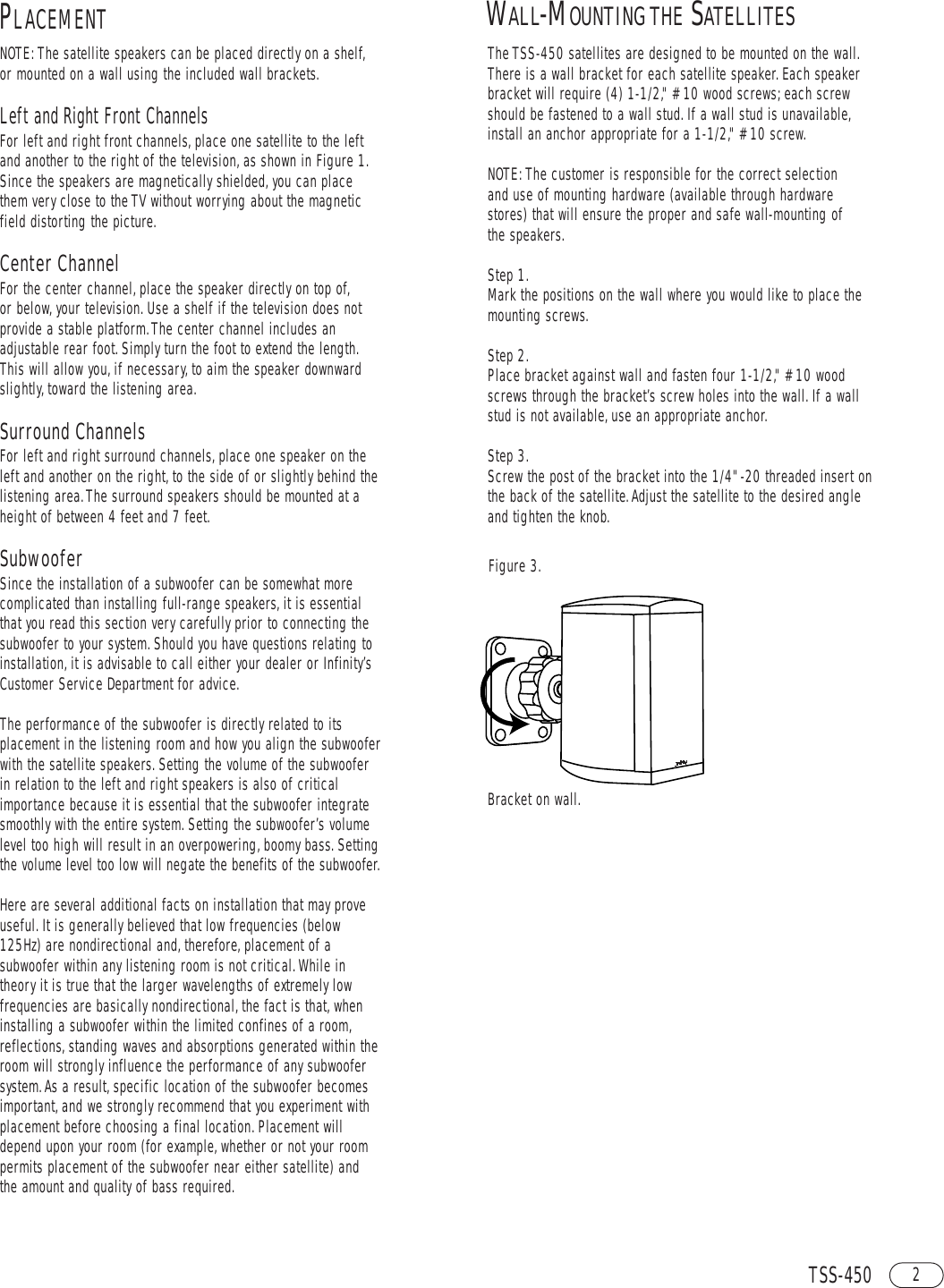 Page 5 of 12 - Infinity Infinity-Tss-450-Owners-Manual- ManualsLib - Makes It Easy To Find Manuals Online!  Infinity-tss-450-owners-manual