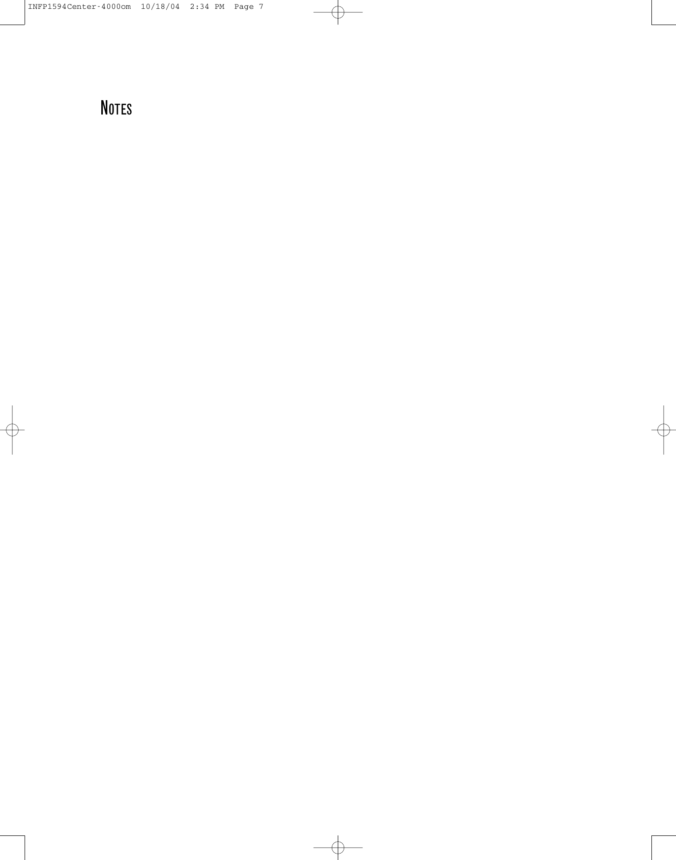 Page 7 of 8 - Infinity Infinity-Tss-Center4000-Users-Manual- Center-4000 OM  Infinity-tss-center4000-users-manual