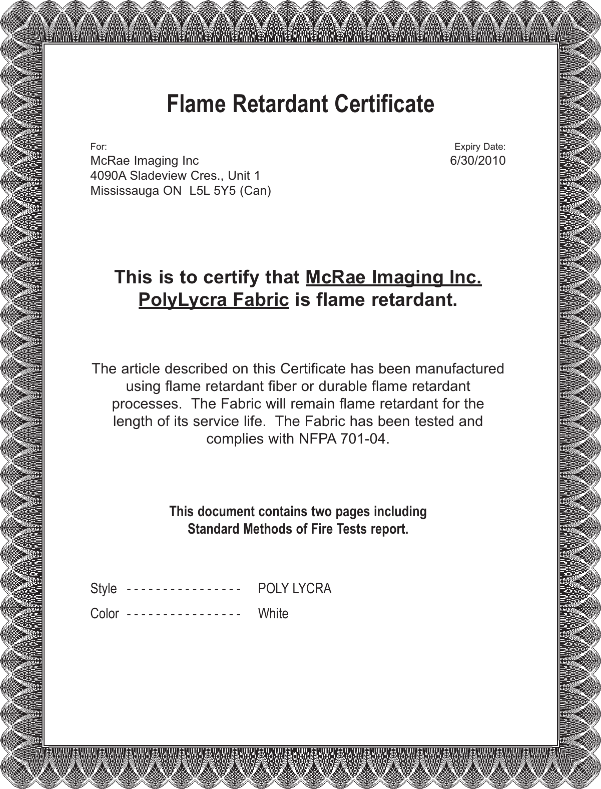 Page 1 of 2 - Fire Certificate (BLANK)  Trwdl Firecertificate