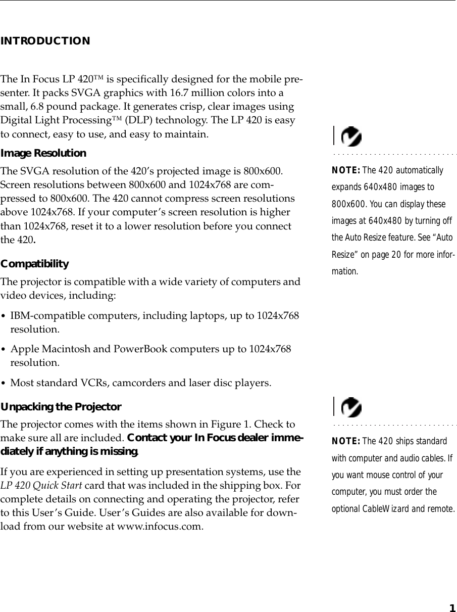 Page 1 of 4 - Infocus Infocus-Lp-420Tm-Users-Manual- Infocus-lp-420tm-users-manual