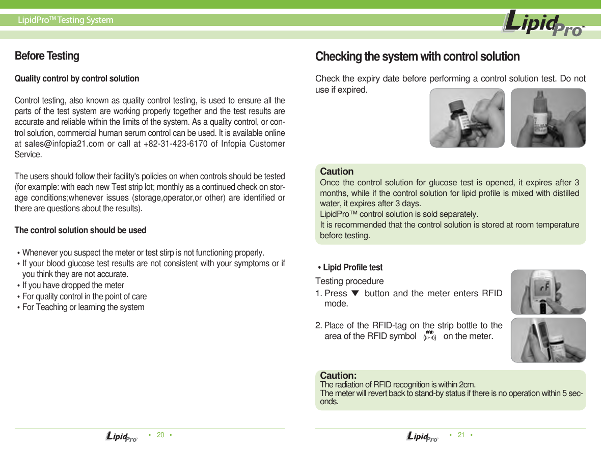 Page 11 of Infopia ILM-0001A-RF Lipid profile and glucose measuring system for self testing User Manual Manua  Cover