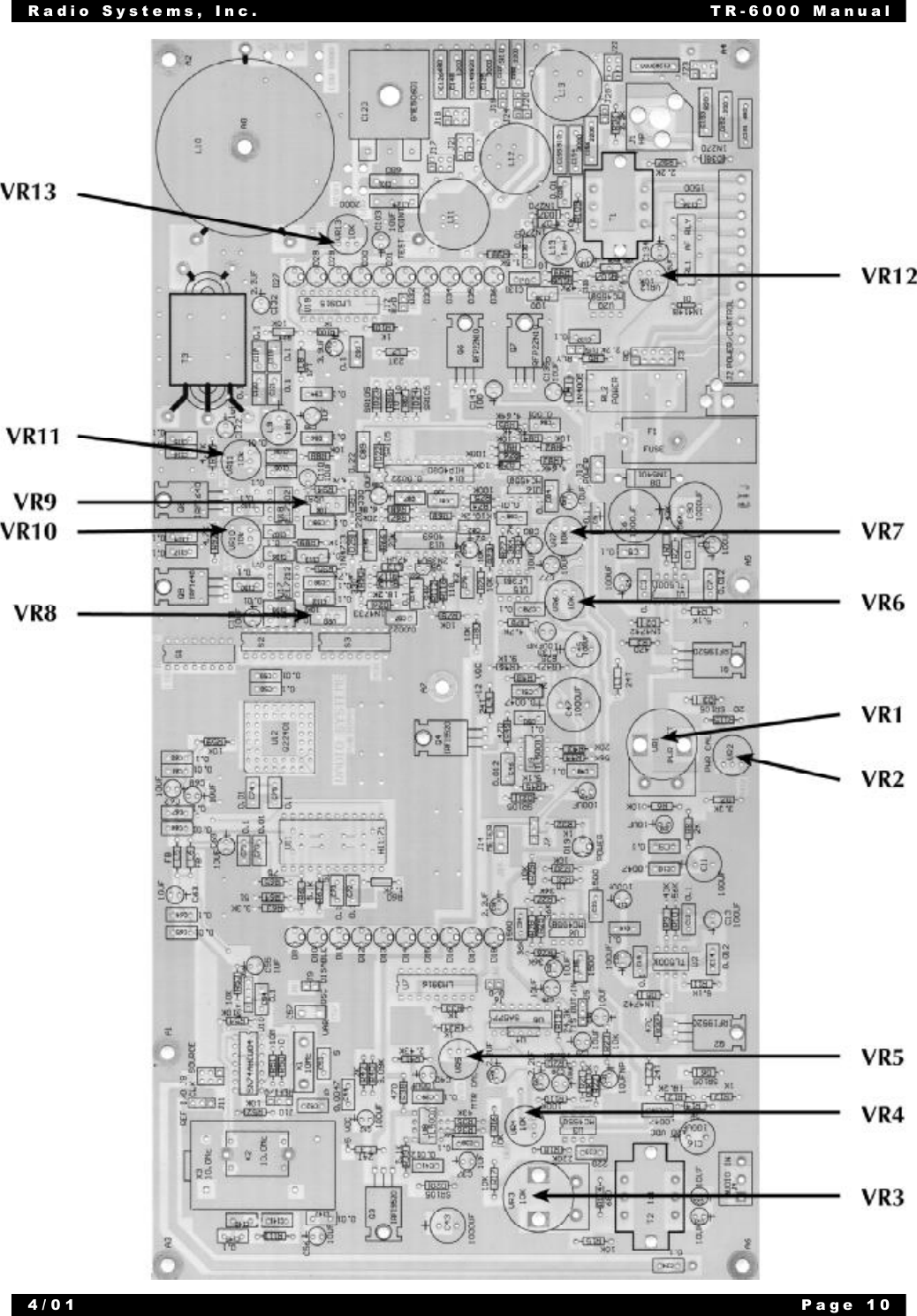 Radio Systems, Inc. TR-6000 Manual4/01 Page 10