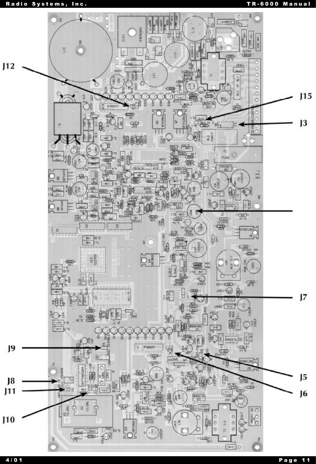 Radio Systems, Inc. TR-6000 Manual4/01 Page 11