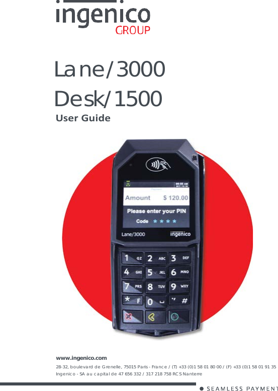 Ingenico LANE3000CL Standalone Payment terminal User Manual 900033034