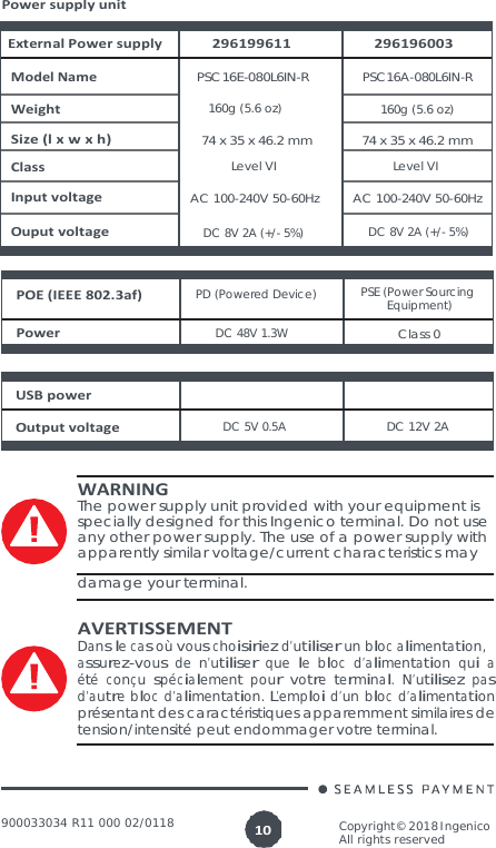 Page 10 of Ingenico LANE3000CL Standalone Payment terminal User Manual 900033034  R11 000 02 indd