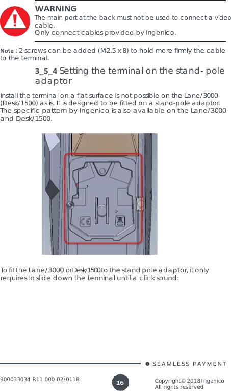 Page 16 of Ingenico LANE3000CL Standalone Payment terminal User Manual 900033034  R11 000 02 indd