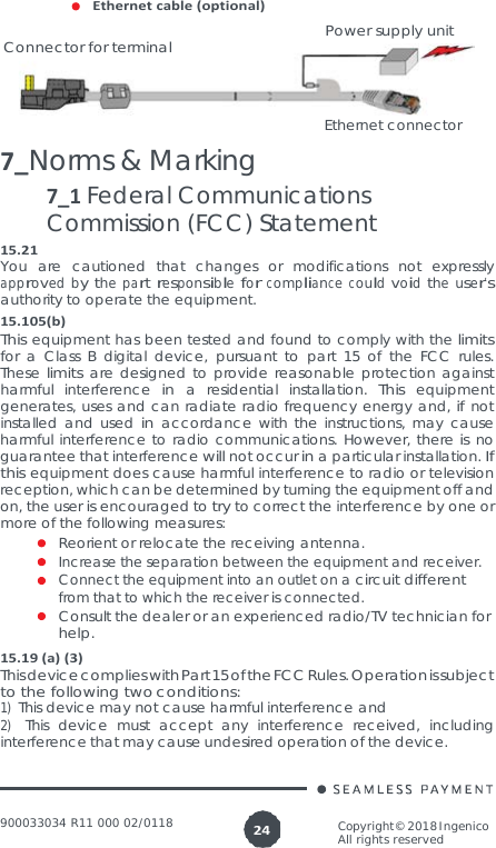 Page 24 of Ingenico LANE3000CL Standalone Payment terminal User Manual 900033034  R11 000 02 indd