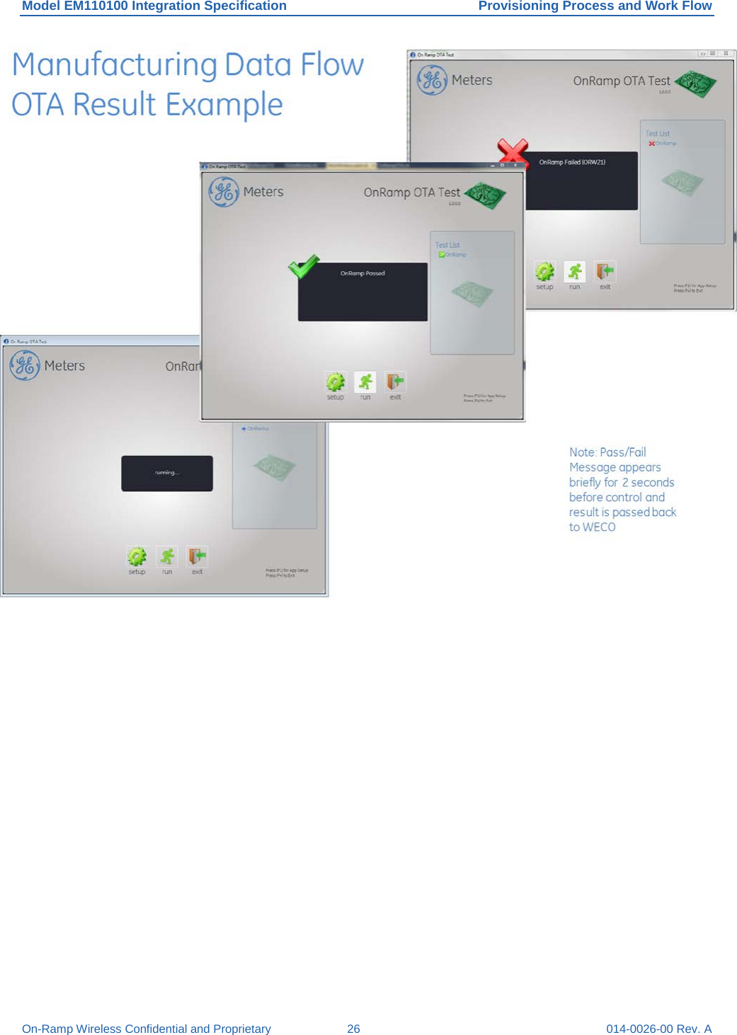 Model EM110100 Integration Specification Provisioning Process and Work Flow On-Ramp Wireless Confidential and Proprietary 26 014-0026-00 Rev. A  