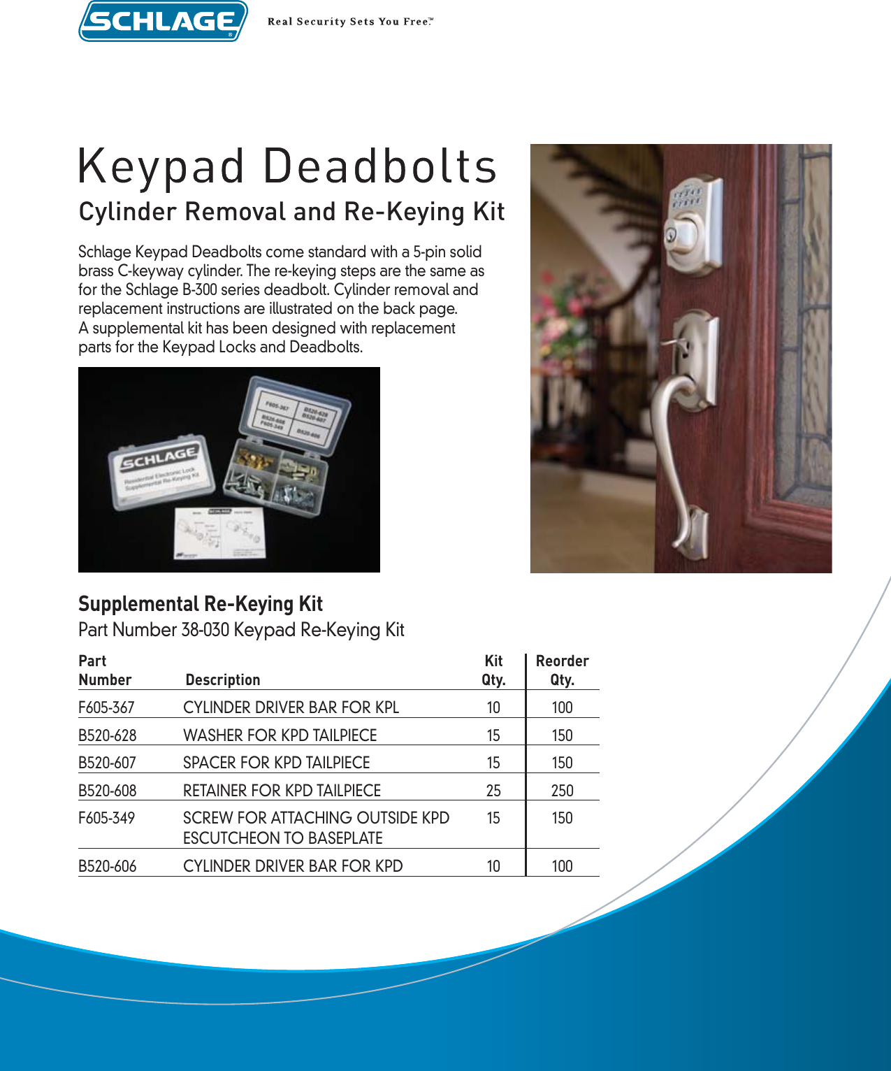 Page 1 of 2 - Ingersoll-Rand Ingersoll-Rand-Be365-Users-Manual- RES.Elec.Deadbolt.rekey  Ingersoll-rand-be365-users-manual