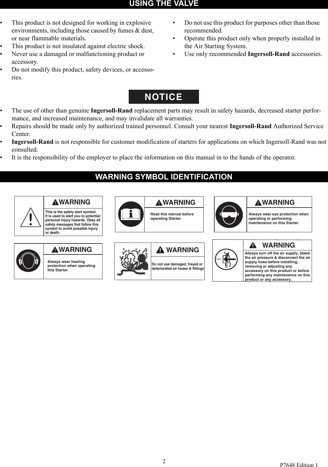 Page 2 of 8 - Ingersoll-Rand Ingersoll-Rand-Srv125F-Users-Manual- Operation And Maintenance Manual  Ingersoll-rand-srv125f-users-manual